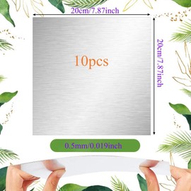 ADERTOS Aluminium Plates, 20 x 20 cm, Aluminium Sheet, 0.5 mm, Aluminium Plate, Silver Metal Plate with Protective Film, Punching Plates, Practice Plate for Model Making, Exhibition Construction, DIY