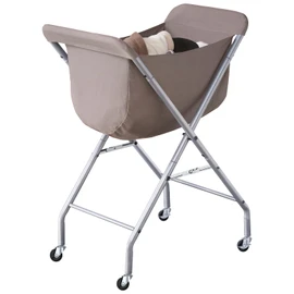 ELYKEN Laundry Cart with Wheels, 32”H Easy Rolling Laundry Hamper with Removable Liner Bag, Sturdy Metal Frame Clothes Basket with 4 Casters and 2 Brakes