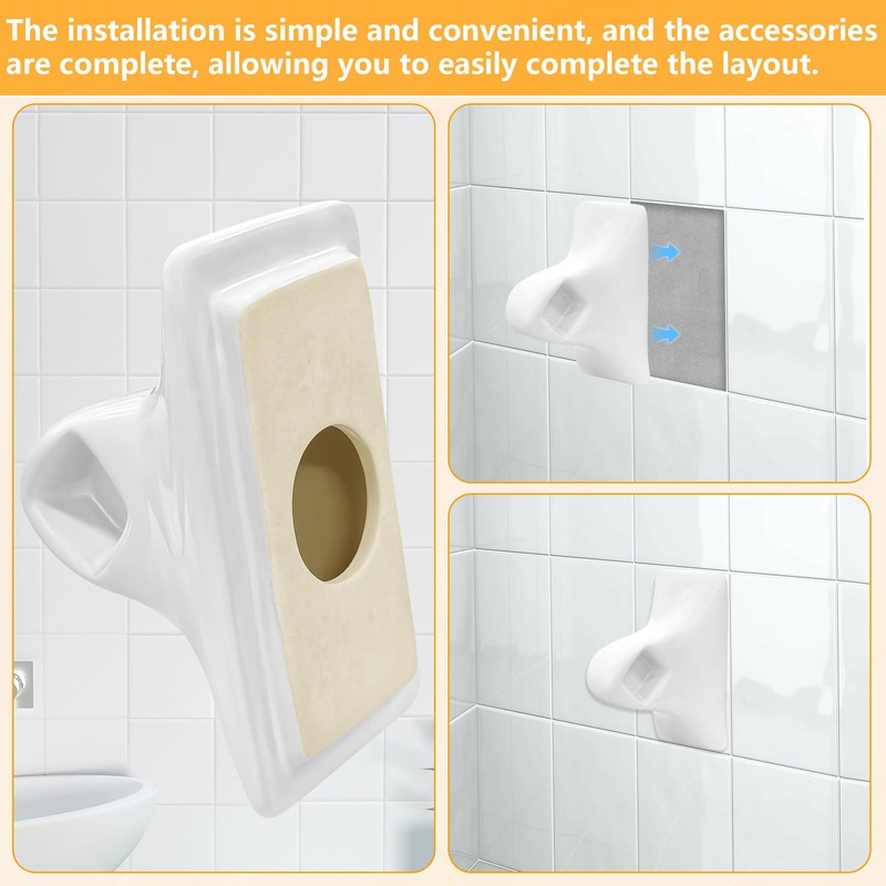 showingo 2 Pack Porcelain Towel Bar Rod Rack Post Holder