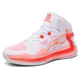 Bacury Women’s Basketball Shoes Breathable Non Slip Sneakers Lightweight Fashion Outdoor Sports Shoe Orange Size 11