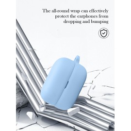 Case for Sony LinkBuds Open Truly Wireless Earbud Headphones（Model Number：WFL910B.UC,Soft Protective,Shockproof, BOVUGAC Silicone Case Cover with Keychain & Cleaning Kit & Lanyard-SkyBlue