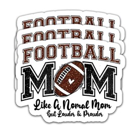 (3PCS) Football Mom Sticker - Waterproof Vinyl Decal for Laptops, Tumblers, Water Bottles, Scrapbooks - Funny Sports Stickers for Proud Moms - 3" x 2.3"