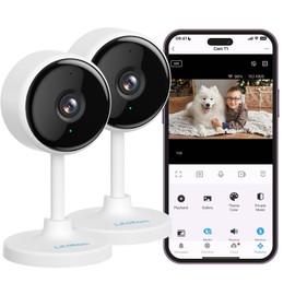 litokam Indoor Cameras for Home Security with Night Vision, Pet Camera with Phone App, 2K Indoor Security Cam, Motion Detection, 2-Way Audio, WiFi Home Camara, Baby Monitor Work with Alexa
