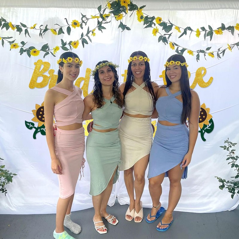 LaVenty Bridal Shower Decoration Bride to Bee Banner Backdrop Sunflowers