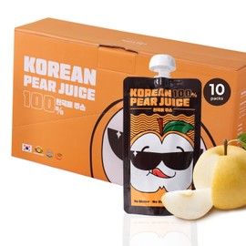 Korean Food 100% KOREAN PEAR JUICE-POUCH TYPE (150㎖) 10ea - No Sugar Added, Pure Korean Pear, Naturally Sweet & Refreshing Drink