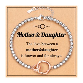 PINKDODO Gifts for Mom Bracelet Mom Gifts from Daughter Bracelet Mother Daughter Gifts Birthday Valentines Day Mother's Day Gifts for Mom Jewelry Mother of the Bride Gift Ideas Wedding Cadeau Pour Maman