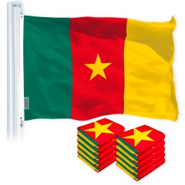 UD_Cameroon Cameroonian Flag 3x5 Ft 10-Pack 150D Printed Polyester By G128
