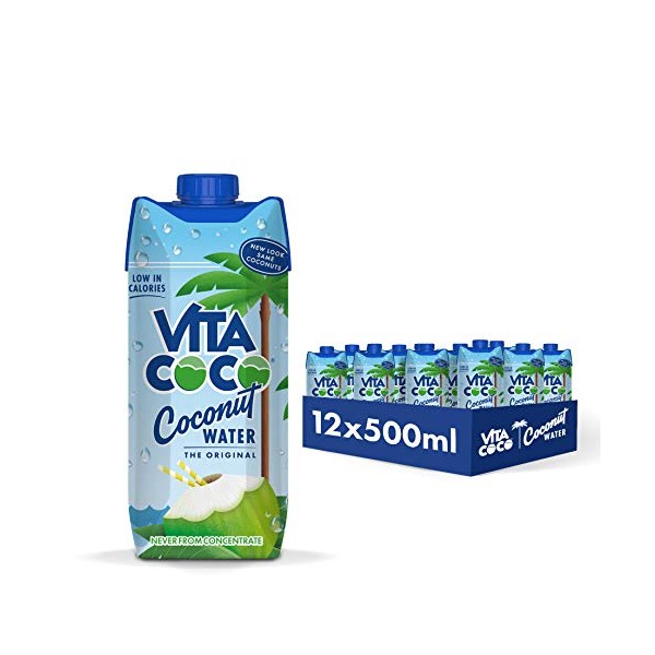 Vita Coco - Pure Coconut Water (500ml x 12) - Naturally Hydrating - Packed With Electrolytes - Gluten Free - Full Of Vitamin C & Potassium