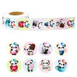 500Pcs Cute Animal Panda Label Stickers Roll for Envelope Student Work Stationery Seal Lable Gift Kawaii Stickers for Kids Teens Boys for Scrapbooking Envelopes Water Bottles
