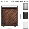 Dishwasher Magnet Cover Brown Wood Look, Waterproof Magnetic Dishwasher Cover