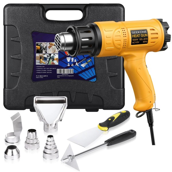 SEEKONE Heat Gun 1800W Heavy Duty Hot Air Gun Kit