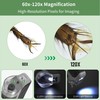 Cankego Pocket Microscope with 12pcs Prepared Slides, 60x-120x LED Lights