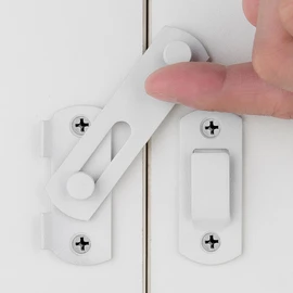Wocoe 3 Packs Barn Door Latches， 2.75"x 2.02"Matte White | Suitable for Barns, Wooden Fences, Sliding French Doors | Antique Style Lock | Ideal for Wine Cabinets, Closet Doors | Premium Gate Hardware