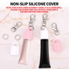 BOXOB Pack of 4 Key Ring Lip Gloss, Vertical Grain