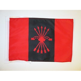 AZ FLAG Falange Española de las JONS Flag 18'' x 12'' Cords - Falangists Small Flags 30 x 45cm - Banner 18x12 in