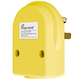 Nema 6-50P Welder Plug,50 Amp 250 Volt Plug, Plugrand 3 Pole 3 Wire Grounding Straight Blade Plug for Welders, Work with Cable OD Max. 1.06 Inch Yellow