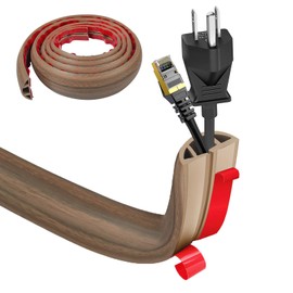 Kabelkanal Selbstklebend, Kabelbrücke Boden,3cmx300cm Flexibler PVC Flach Kabelabdeckung Boden Kabelschutz Kabelschacht für alle Netzkabel Haus,Büros,Hotels,Lager,usw-Leicht Schneiden -1# Holzmaserung