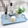 Spsyrine Light Blue Decorative Tray, Elegant Plastic Serving Tray with