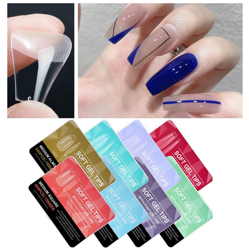 SLNXA 600 Pcs Tips Soft gel OBP, Soft Gel Tips