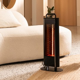 EAST OAK Patio Heater, 1200W Under Table Electric Heater with Double-Sided Design Silent Heating, IP65 Waterproof Portable Infrared Space Heater with Handle and Protection from Tip-Over & Overheating