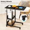 Hadulcet Adjustable C Table with Charging Station, Tiltable Desk C