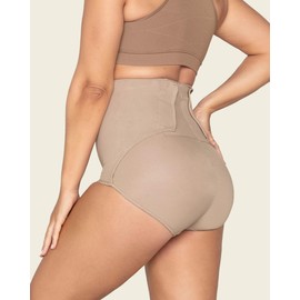 Leonisa Women's High-Waist Postpartum Panty with Adjustable Belly Wrap, Beige, X-Large