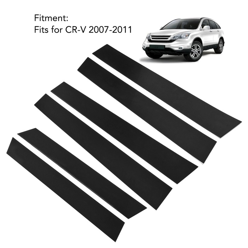 6 Pcs Side Door Window Cover Glossy Black Pillar Post