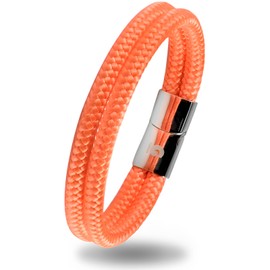 Galeara Noa Sailing Rope Bracelet Braided Nautical with Magnetic Closure Rope Bracelets Maritime Surfer Bracelet, Fabric