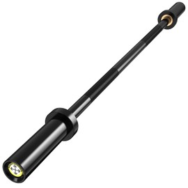 POWER GUIDANCE Chrome Olympic Barbell Bar, Weight Bar for lifting, Hip Thrusts, Universal Strength Training Bars ​22lb 4ft/47 inch (BB-4FT-BLACK)