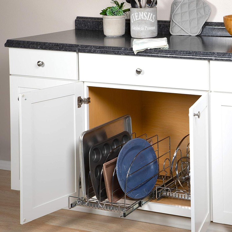 Pull-Out Divider Rack for Sliding Kitchen Drawers - Set of