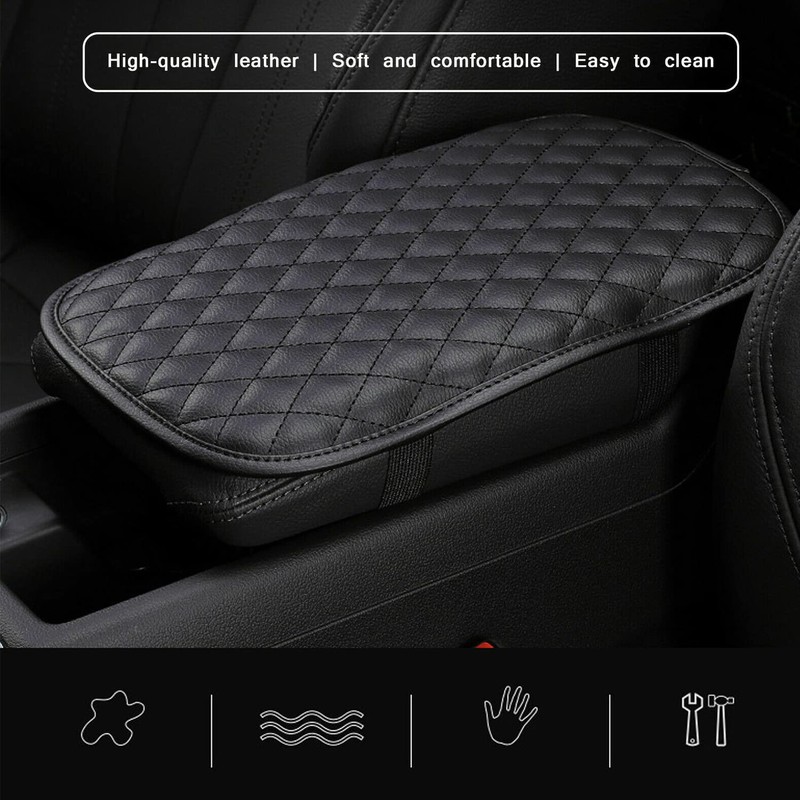 Universal Car Armrest Cover, PU Leather Auto Center Console Pad