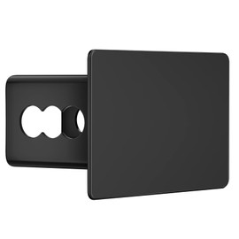 DIY Blank Metal Hitch Cover for 2 Inch Receivers with Trailer Hitch Pin & Clip, Heavy Metal Trailer Hitch Cover for Trucks Accessories (Black,5"x3")