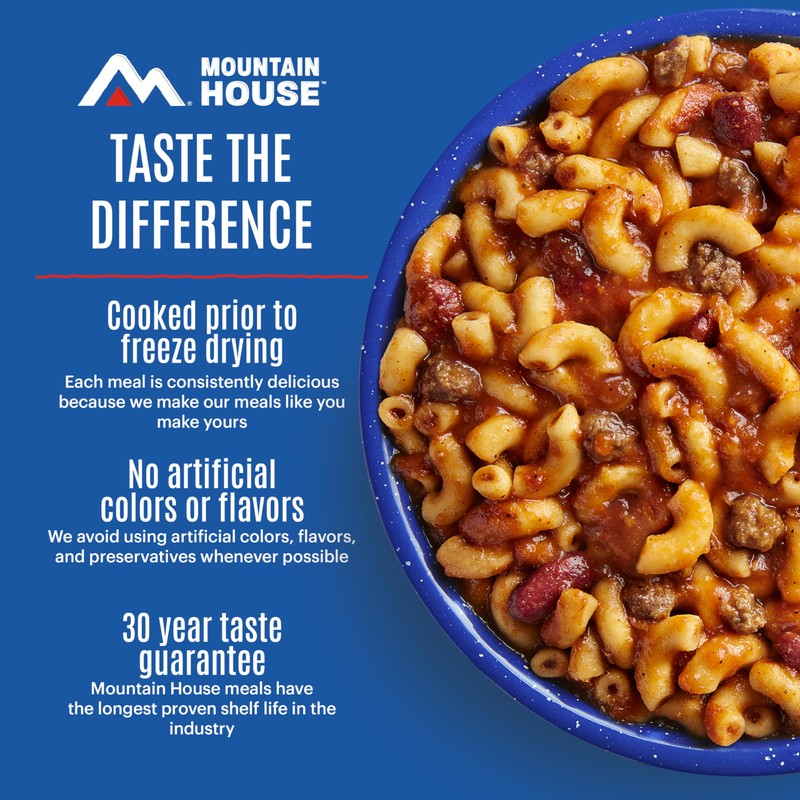 Mountain House Chili Mac with Beef & Freeze-Dried Food for