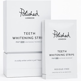 Polished London Teeth Whitening Strips – Peroxide-Free PAP PRO Formula, No Sensitivity, Enamel-Safe, Mint Flavour, 14-Day Vegan Treatment, Dentist Approved, 30-Min Daily Use