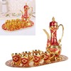 Vintage Coffee Pot Set Retro Metal Pot Tray Set Waterproof