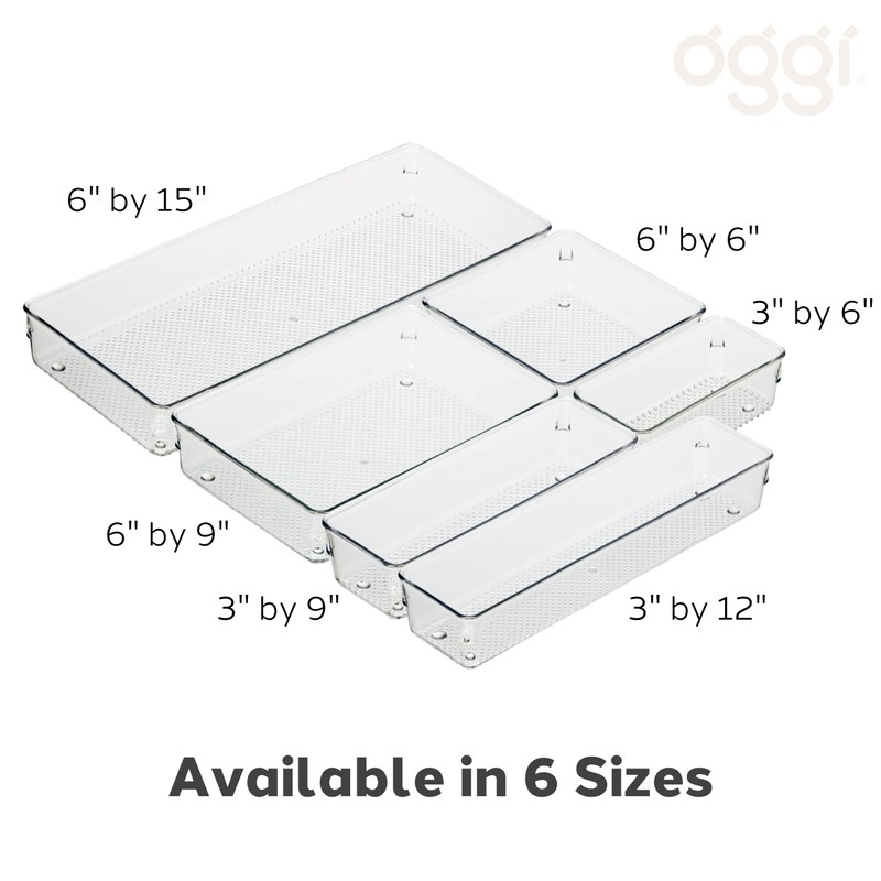 Oggi Clear Drawer Organizer - 3" X 12" - Ideal