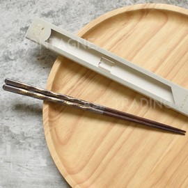 Mingei Chopsticks Kasane Tapered Chopsticks 9.1 inches (23 cm), Made in Japan, Dishwasher Safe, Tapered Slender Chopsticks, Anti-Slip, Adults, Women, Men, Moving, Celebration, Gift, Stylish (Tin-Gray)