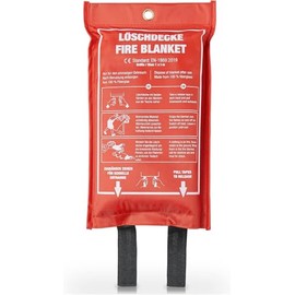 Sumedtec Fireproof Blanket (XL | 1 x 1 m) Includes Protective Bag + Hooks - Fire Blanket for Extinguishing Fire and More Safety for Home, Office or Warehouse
