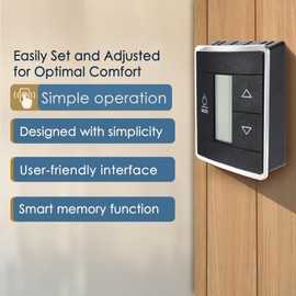 3316250.712 RV Single Zone Wall Thermostat Replacement for Dometic RV/Camper/Trailer Conditioners with Digital Temperature Display, Black