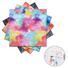 Eterspr Pack of 5 Heat Transfer Film Plotter, Iron-On Plotter, Plotter Film Textile, for DIY T-Shirts, Textile Crafts, Bag Pattern DIY (Rainbow)