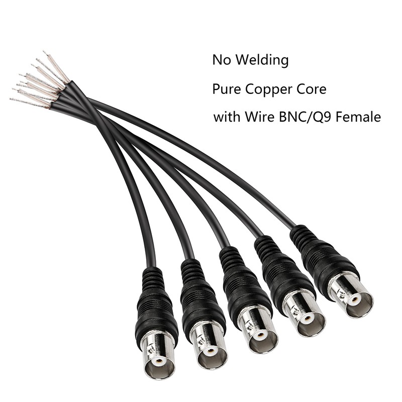 MEIRIYFA BNC Pigtail Cable Bare Wire, BNC Female Coaxial Connector