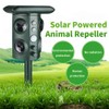 Solar Ultrasonic Animal Pest Repeller Outdoor Four Speakers Mechanical Wave
