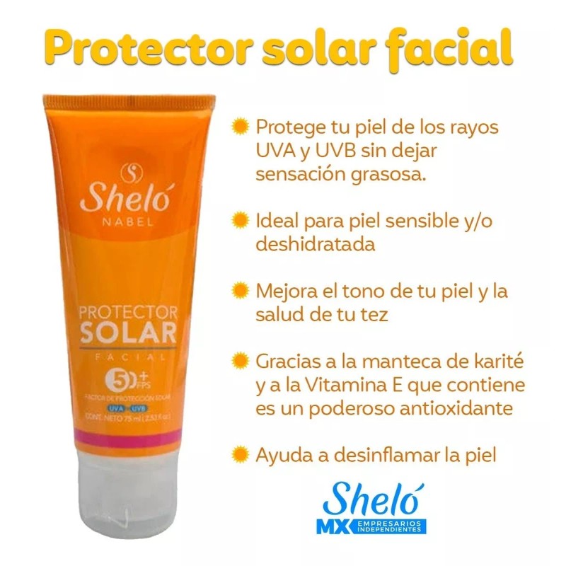 Sheló Nabel Protector Solar Facial En Crema Sin Color Fps