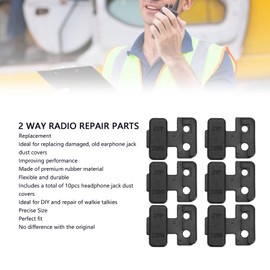 10Pcs Earphone Jack Dust Cover for Baofeng UV 5R UV 5RE UV F8+ Radio Walkie Talkie, Replacement Headphone Dustproof Cover.