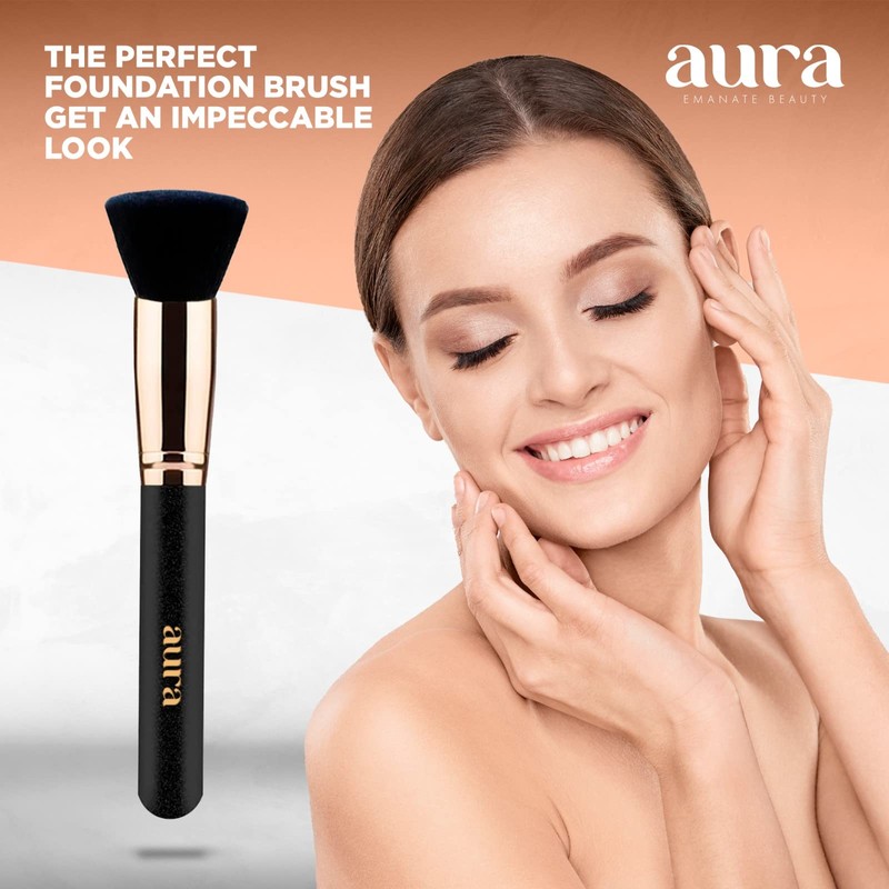 Flat Kabuki Foundation Brush by Aura. Designed for the face,