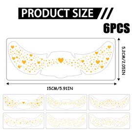 Alwodici Pack of 6 Freckle Stickers, Face Glitter Summer Shoots, Golden Tattoo Stickers, Waterproof and Sweatproof Tattoo Stickers, Suitable for Makeup, Holiday Photography, Party Decoration