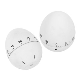 KICHOUSE 2pcs Cute Egg Shape Mechanical Kitchen Timer Countdown Timer Portable Alarm Fun Management Tool for Home and Kitchen