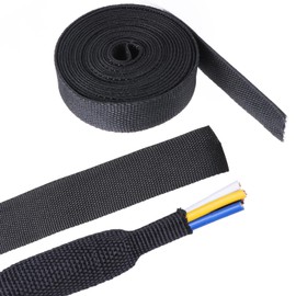 Sonoreboom 2 in 1 Heat Shrink Braided Sleeving Fabric Tubing-Perfectly fit Irregular Shape Hose/Cable/Wire (1/2"(12mm), 22FT)