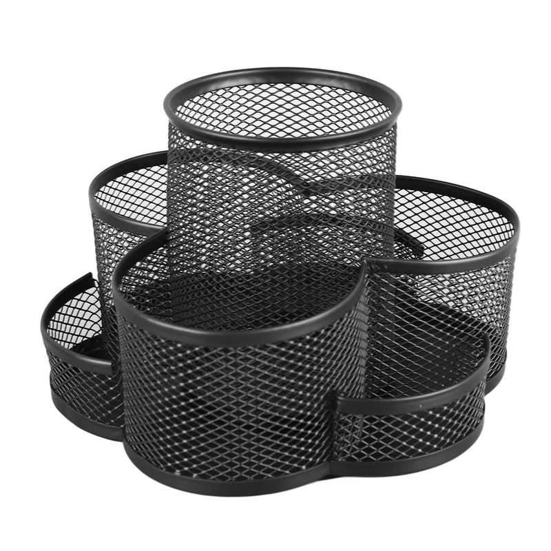 Mesh Desk Organizer 7 Compartments 360 Degree Rotating Multifunctional Pen