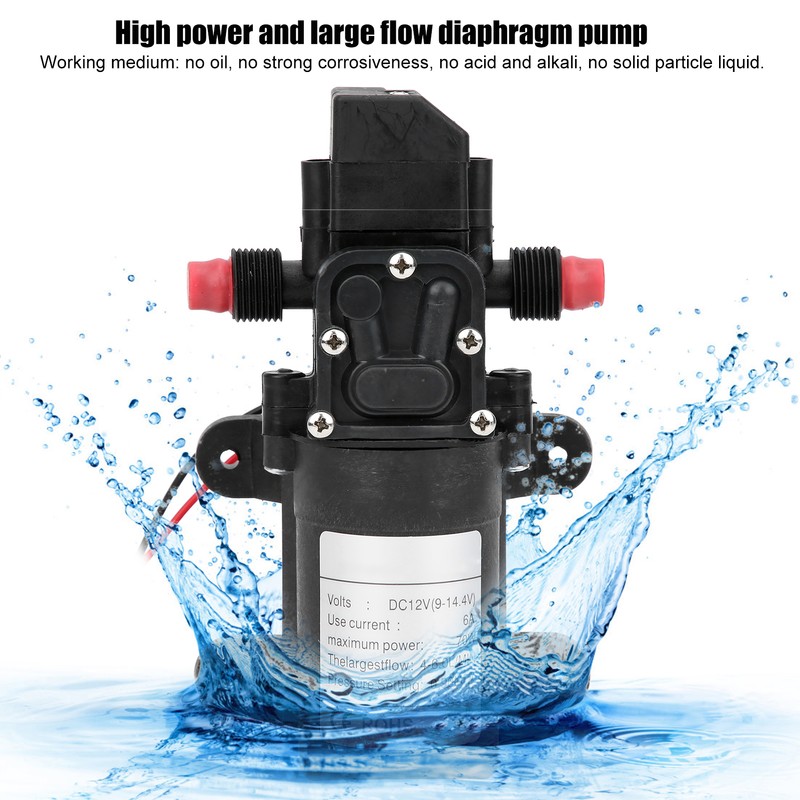 Diaphragm Water Pump Mini 2‑Way Thread Right Outlet 6.0L/MIN 0.9MPA